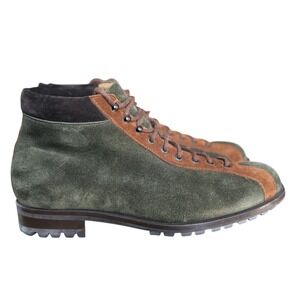 Sutor Mantellassi Mens Suede Hiking Boots Green Ankle Boots Italy size 10 $1300